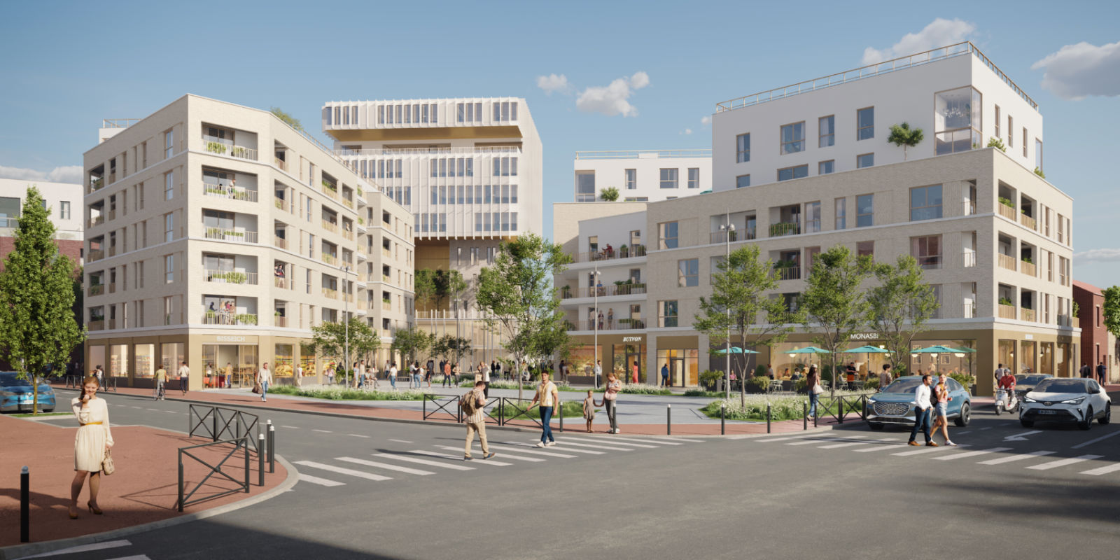 Pespective exterieure vue face fontenay sous bois