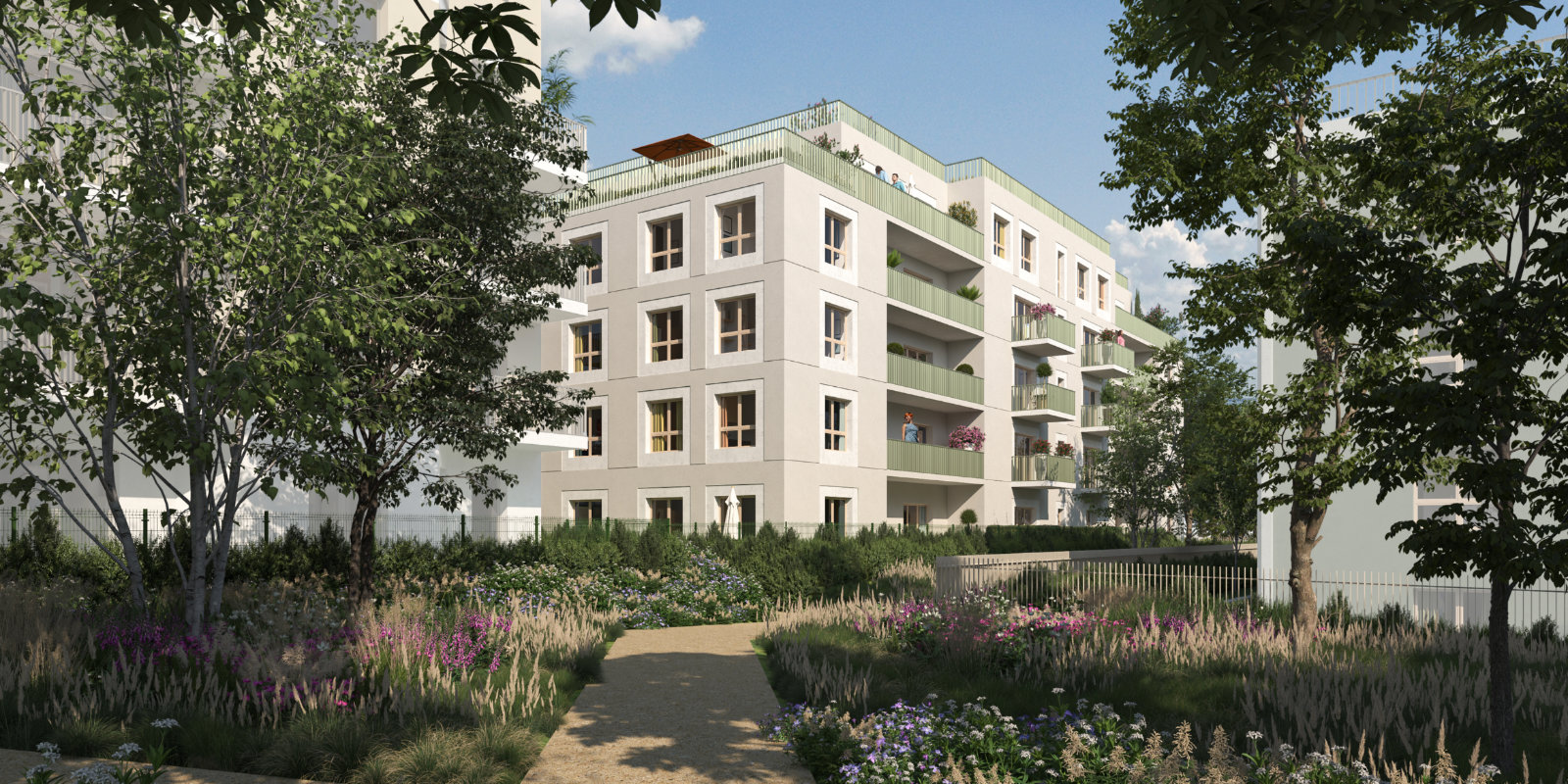 appartement neuf pers exterieure coeur d'ilot a chatenay malabry Flore