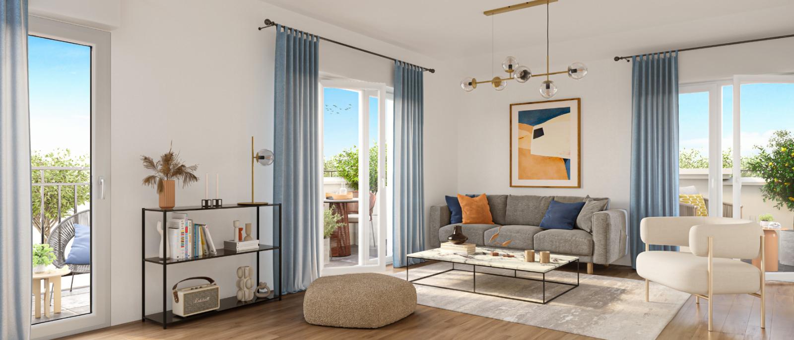 appartement neuf Hamo perspective intérieure à Igny